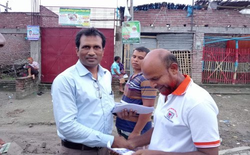 মোনাখালীতে আনোয়ারুল ইসলাম মোল্লার গণসংযোগে জনসমাগম
